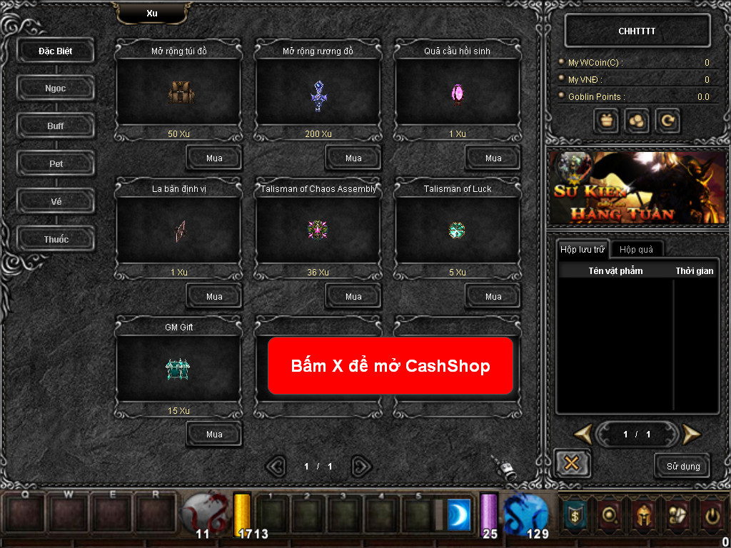 Chức năng chính của Game MU Pháp Sư Chức năng chính của Game MU Pháp Sư
